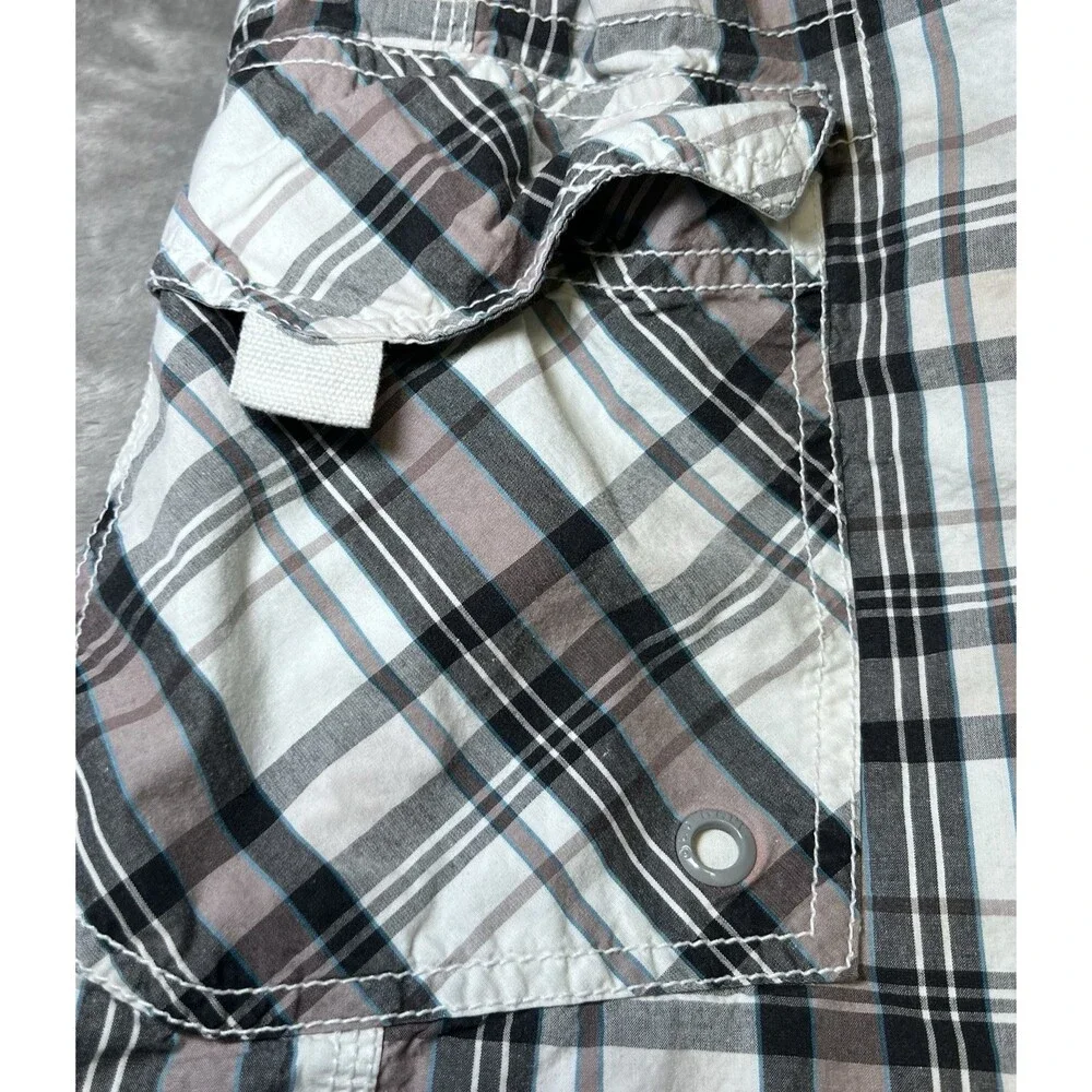 Old Navy Plaid Shorts Mens Size Large Mesh Liner Tie Front Summer‎ Vacation